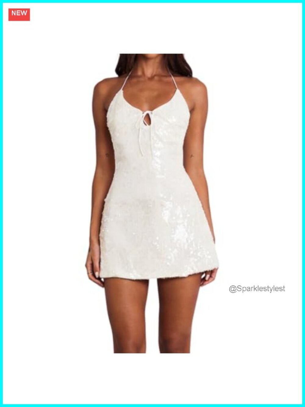 Sequin Halter Neck Backless Bodycon Mini Dress Sleeveless Party Cocktail